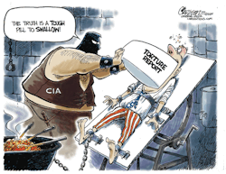 cartoonpolitics:  &ldquo;Now more clearly than ever, the CIA, with its related institutions, is exposed as an agency of destabilization and repression. Throughout its history, it has organized secret wars that killed millions of people in the Third World