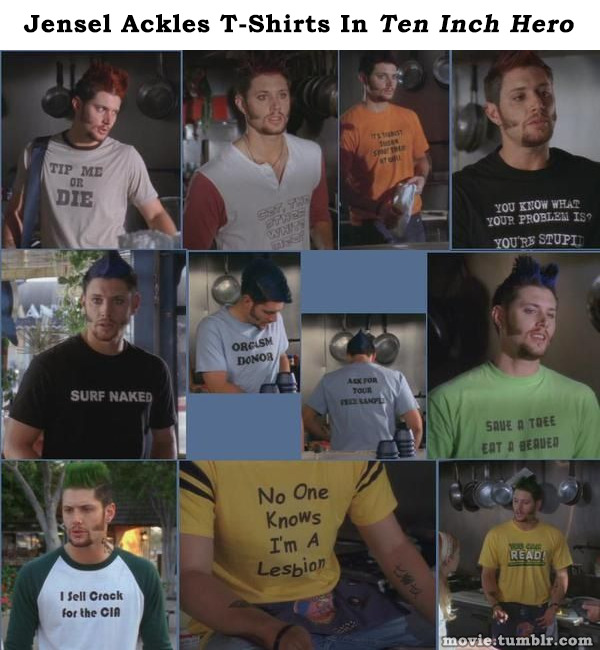 justgirlythings:   tumblahbelike:  movie:  Jensen Ackles T-Shirts in Ten Inch Hero