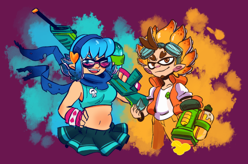 mysterybensmysteryblog:  artsyfeathersartsyblog:  starcre8tor:  Inkling Arthur and Vivi cause im a sucker for crossovers Y w Y ) b +Maybe Lewis is a boss octodad idk?? i’ll design him later~!  Vivi looks kinda awesome actually haha  