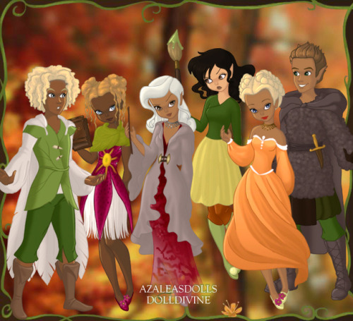 Celebrian with some of her Arafinwean cousins. Left to right, an unnamed Finrod/Amarie son, his sist