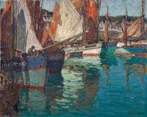 Edgar Alwin Payne (1882-1947) - Breton Tuna Boats, Concarneau, France