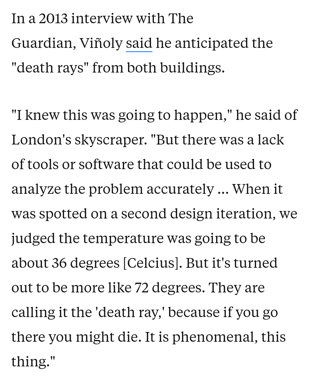 utopians:a-cr0w-n:utopians:totesmgoats01-published-author:utopians:incredibly, the architect behind both the building that melts cars in london and the building that burns people in las vegas foresaw this exact problem happening for BOTH buildings, did