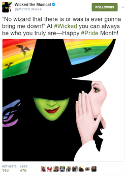 congratulotions:wow i can’t believe glinda and elphaba are both gay AND in love with each other. god bless. thank you wicked twitter