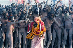 Indian Sadhu men, by Nick Fleming.