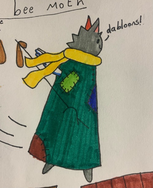 Decided To Finally Draw Out My Dabloonsona! Their Full Name Is Fern Bee Moth And Theyre A Scavenger.