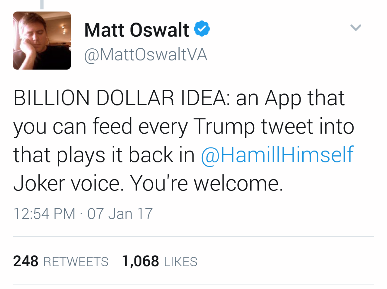 bijou3owl:  bijou3owl:  bijou3owl: Guys Mark Hamill is offering to read Trump tweets