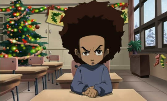 niftyp:geekfury25:A Huey Freeman ChristmasBeam on Santa head😂