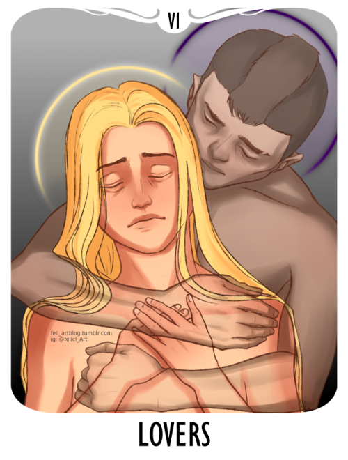 feli-artblog: My two pieces for @aftgtarotzine ! Andrew as Justice Allison and Seth as Lovers To tho