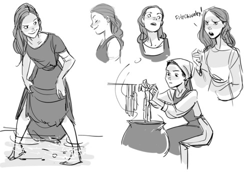 sirpangur:Some fast sketches before sleepMolly from Farseer trilogy (which I started to listen thank
