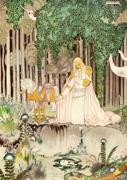 figuresinthevoid:The East of the Sun and West of the MoonKay Nielsen (1886-1957), Danish illustrator.   This artist is known to have been hired in 1939 by Disney, in order to carry out studies as part of the future film projects of the firm, and will