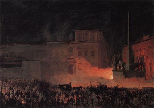 karl-bryullov:Political Demonstration in Rome in 1846, 1850, Karl Bryullov
