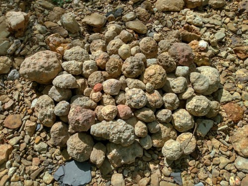 A nice little pile of #geodes we rounded up the other day while out #rockhunting #geode #crystals #