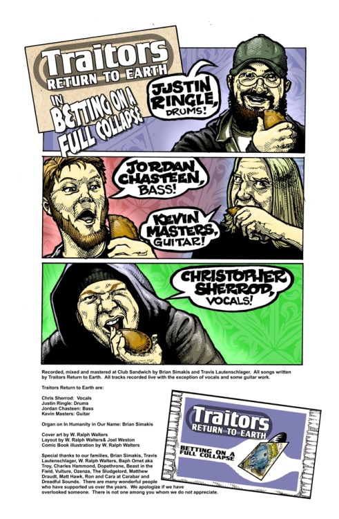 Samples of a short comic book I did as an insert for the upcoming Traitors Return To Earth album.