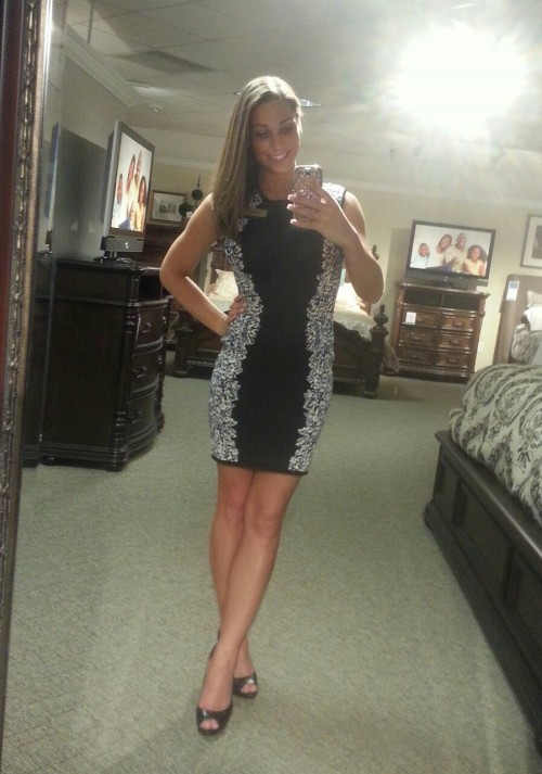 kaylathegirlwithinblog:  Loving my new dress from BCBG. I think it helped sales a little :)