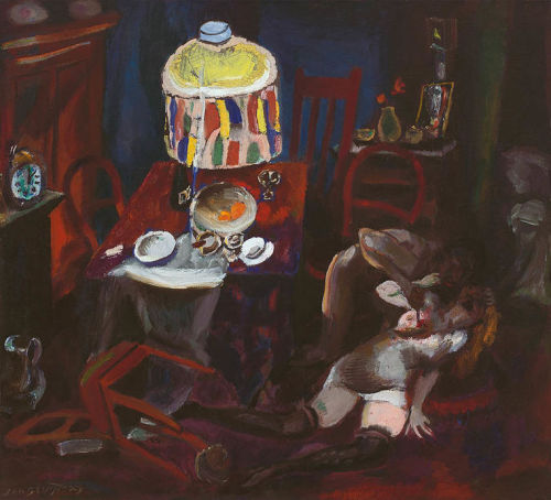 Interior Scene of Violence, Murder Scene  -   Jan Sluijters , 1920Dutch 1881-1957 Oil on canvas,  69