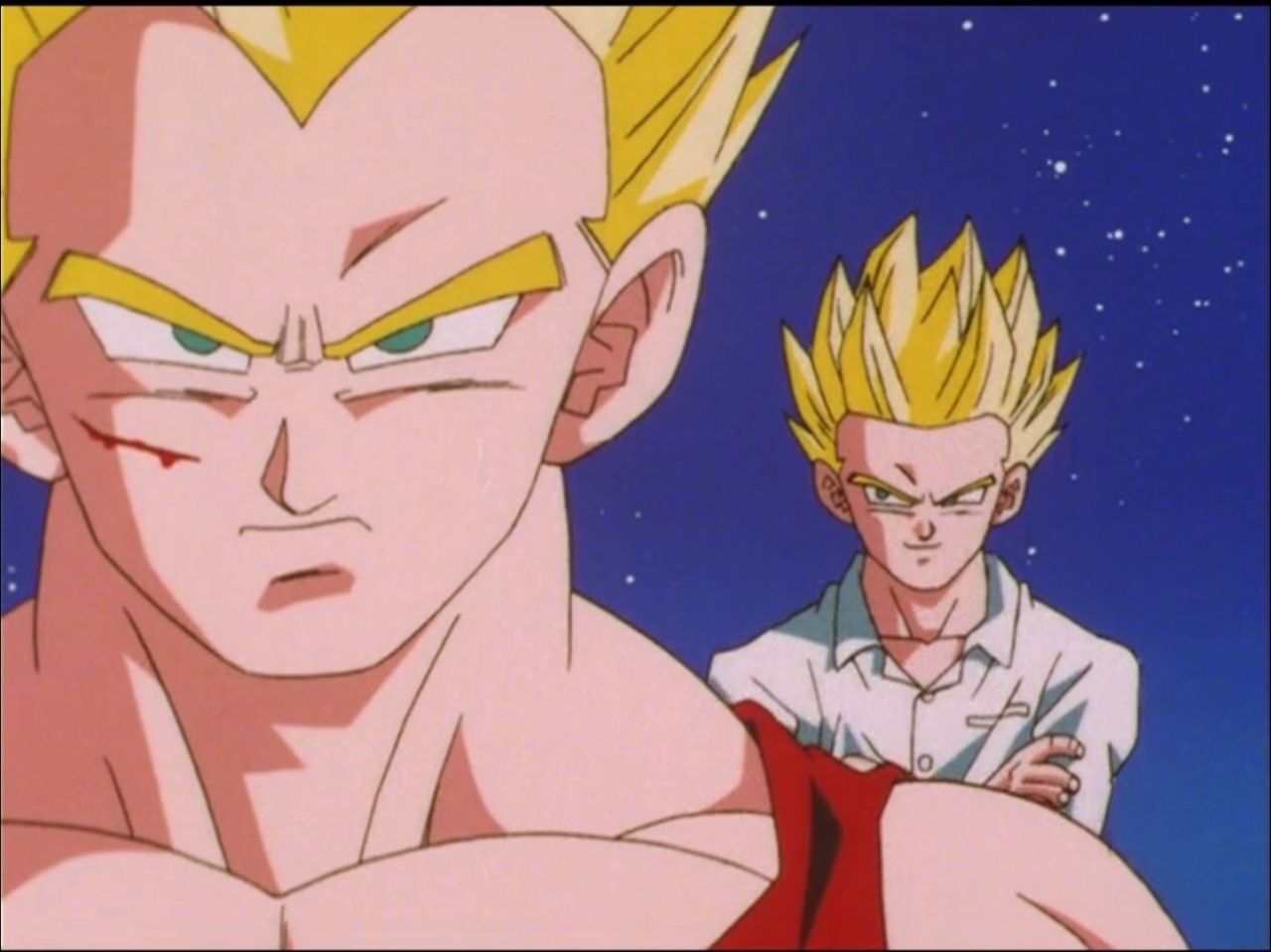 Dragon Ball GT - Vegeta Vs Baby Gohan & Baby Goten 