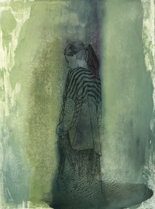 leonardosantamaria: BREAKING EYE CONTACT Leonardo Santamaria. oil and graphite on paper, 11″x1