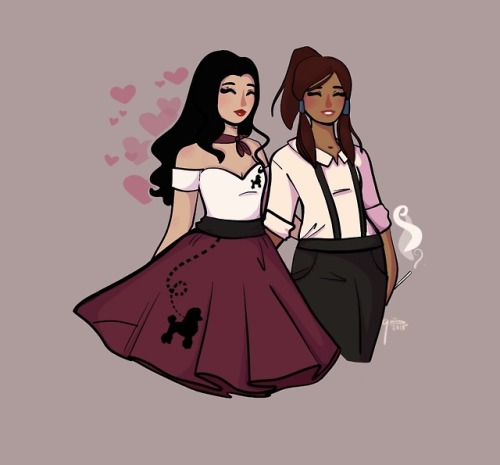 maeowl:Vintage!Korrasami ♡♡ this took forever haha but now I’m super hyped to make more korras