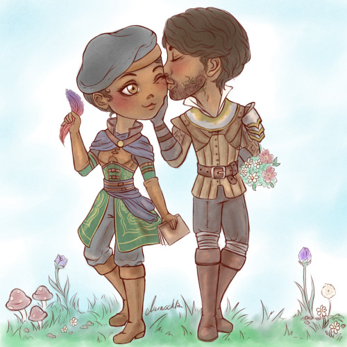 queen-scribbles: Absolutely adorable Matthias/Aphra Valentines’ Chibis courtesy of @merru