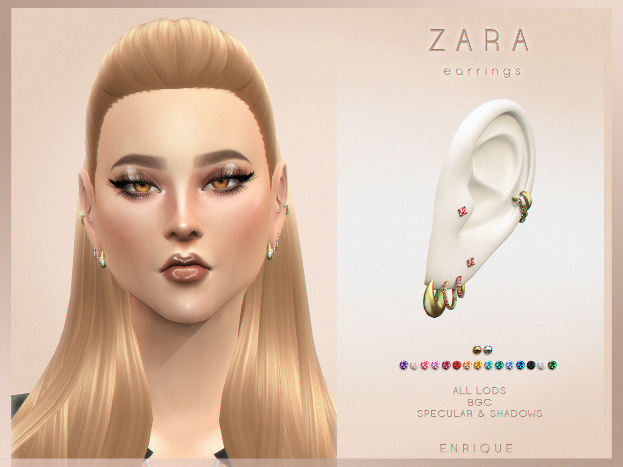 Enriques4 Zara Earrings New Mesh 30 Swatches 15 — Enrique