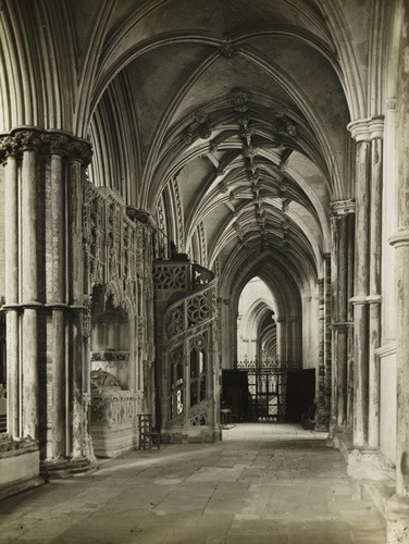 aic-photography:Ely Cathedral: North Choir Aisle to West, Frederick H. Evans, 1891, Art Institute of
