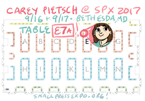 I’m really looking forward to SPX this weekend! I’ll be at Table E7A, and I’ll hav
