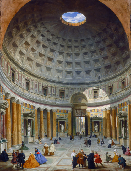 Interior of the Pantheon, Rome, by Giovanni Paolo Pannini, National Gallery of Art, Washington.