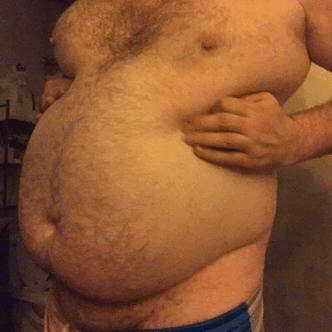 pigblimping:Softening and swelling up. Fatboy is getting so beautifully blubbery.
