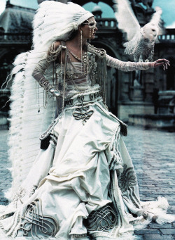 stopdropandvogue:  Maggie Rizer wears Jean Paul Gaultier Haute Couture Fall/Winter 2002 in “The Life Fantastic” for W October 2002 photographed by Craig McDean