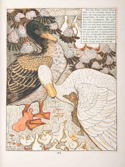 Theodorus van Hoytema, illustrations for The Ugly duckling, Het Leelijke Jonge Eendje, after the fai