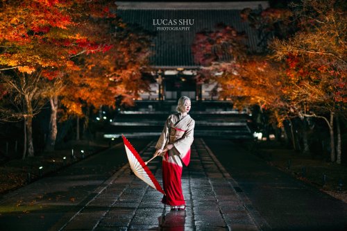 Breathtaking Eriko at Ninnaji temple in Kyoto, photoshoot by Lucas Shu.I am in love with her kimono 