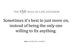 mystandards:  You need two to fix a relationship.