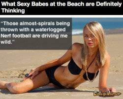 collegehumor:  What Sexy Babes at the Beach are Definitely Thinking [Click for more] The sun can really fry your brain. 