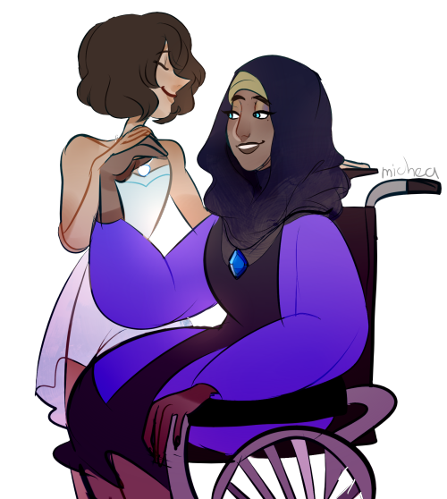 micheamich:Human AU where the Blue Diamond foster mother Perl  ♥