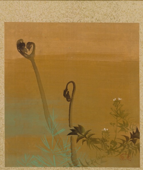 cma-japanese-art:Leaf from Album of Seasonal Themes: Birds in Snow, Shibata Zeshin, 1847, Cleveland 