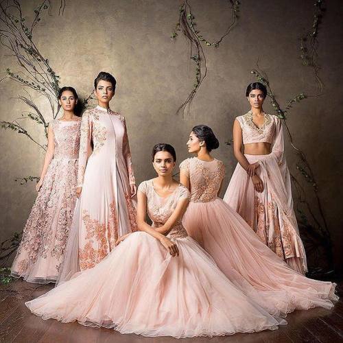 I adore blush wedding gowns and this collection are so perfect for fusion weddings! Gimme  #Repost @