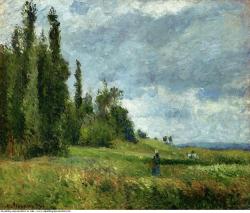allthepainting:      Camille Pissarro » A part of groettes pontoise gray weather 