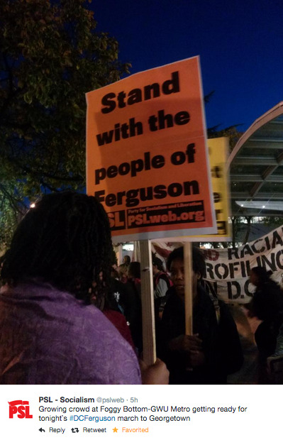 socialjusticekoolaid:   Today In Solidarity (10.4.14): Protesters in Washington, DC shutdown Georgetown for several hours, marching for justice for Mike Brown and an end to police brutality. So proud of the people still keep this going, around the country