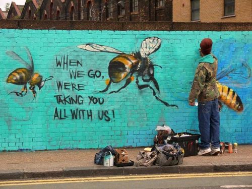 escapisminprogress:SAVE THE BEES, IM NOT KIDDING WE WILL DIE WITHOUT THEM. Plant bee friendly flowers in your yard, don’t kill them, bees are friends.