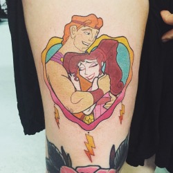 fuckyeahtattoos:  Hercules and Meg by Jaclyn