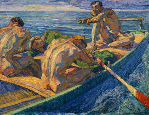 antonio-m:  “Rowers”, c.1901 by Otto Hettner (1875-1931). German painter, illustrator, engraver, and sculptor, and a professor. Kulturhistorisches Museum Magdeburg. oil on canvas