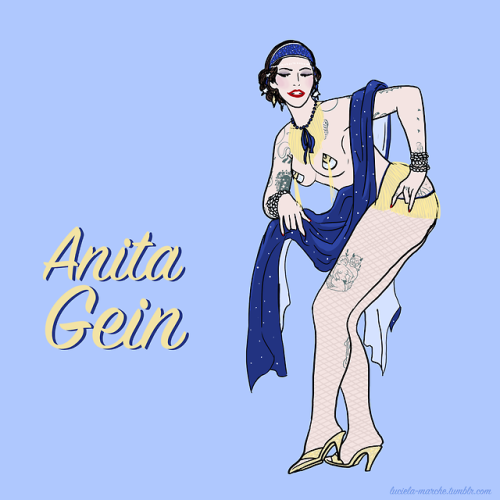 Hey ! Here another pin-up !It’s Anita Gein ! A french burlesque performer (and my burlesque dance te