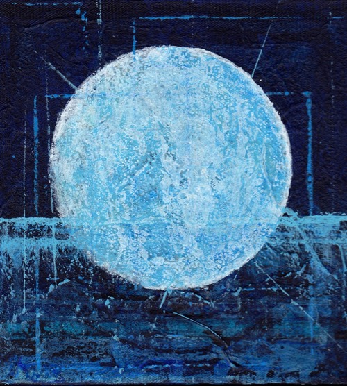 laurajwryan: The Longest Night, 2012acrylic wash monotype, rice paper on canvas, 9 x 9 inches There