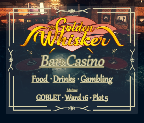 the-golden-whisker: Feeling lucky tonight? Come to the Golden Whisker Bar &amp; Casino for an ev