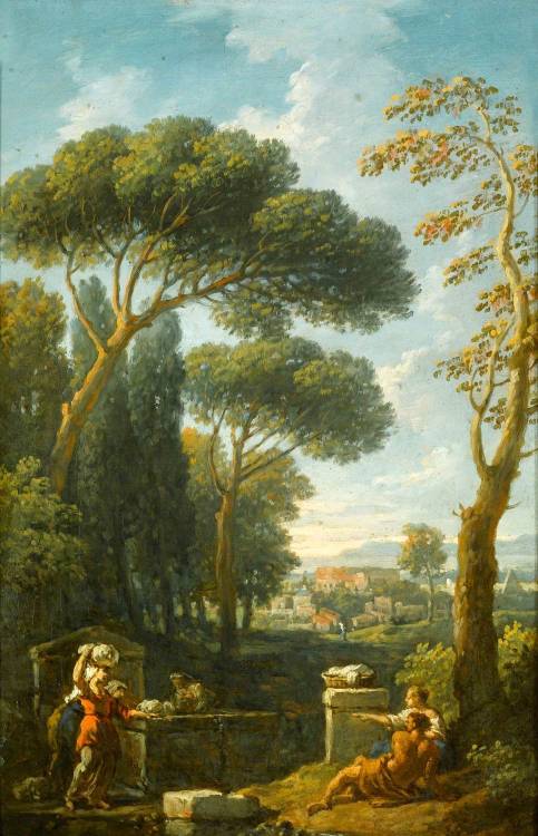 wetreesinart:Jan Frans van Bloemen (dutch, 1662-1749), Capriccio View of Rome, Oil on canvas, 39 x 2