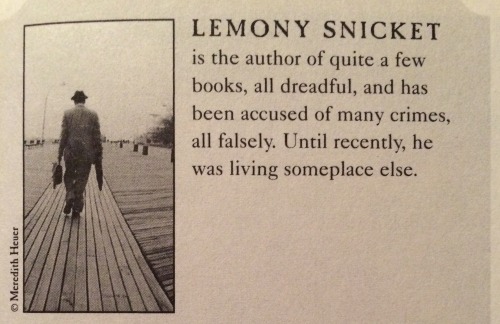 penamor:Lemony Snicket’s “About the Author” pages