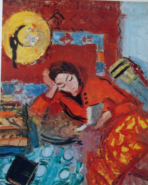 books0977:  Interior with a Woman (1941). Alexandru Ciucurencu (Romanian, 1903-1977). Ciucurenc