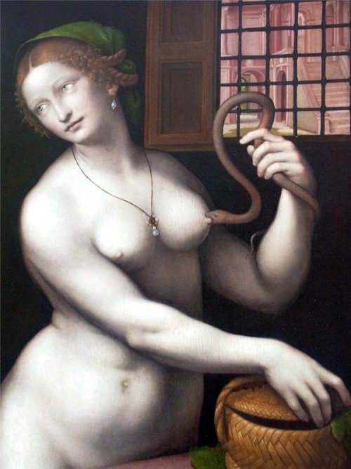 Death of Cleopatra (c.1530). Giampietrino (Giovanni Pietro Rizzoli) (Italian, 1495-1549). Oil on pan