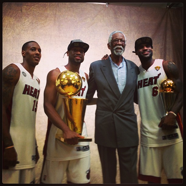 fuckyeahlbj:  “@mchalmers15 @dwyanewade @kingjames join Bill Russell.” 