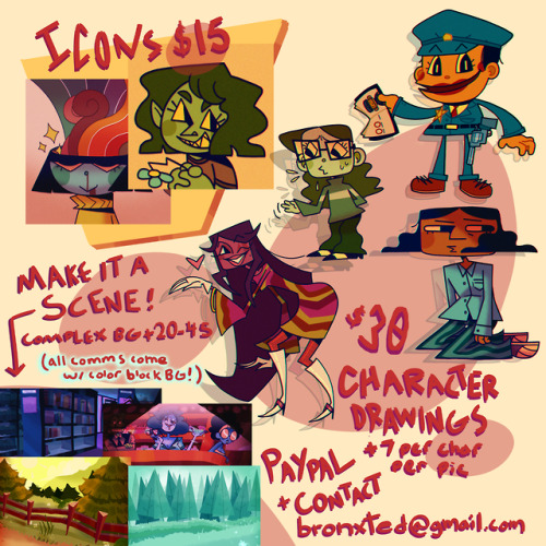 yugsly:IT’S COMMISSION TIME AGAIN !! contact @ bronxted@gmail.com !!see more art HERE: http://yugsly